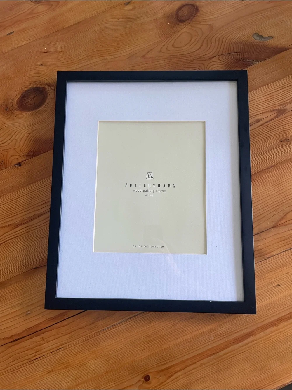 Pottery Barn Black Wood 8x10 Gallery Frame with White Mat